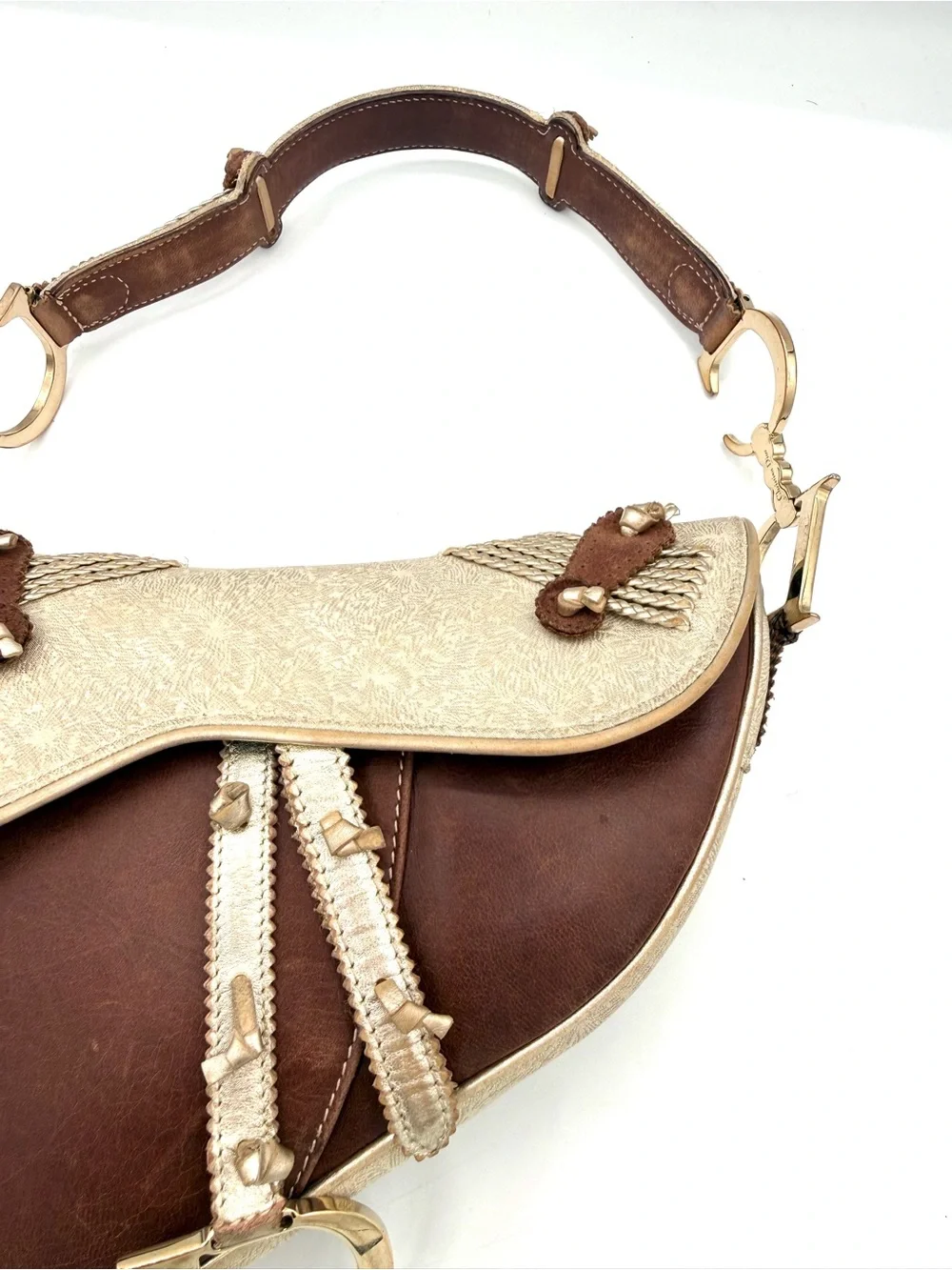 Dior Limited Edition Galliano Western Saddle Bag with 'D' Charm